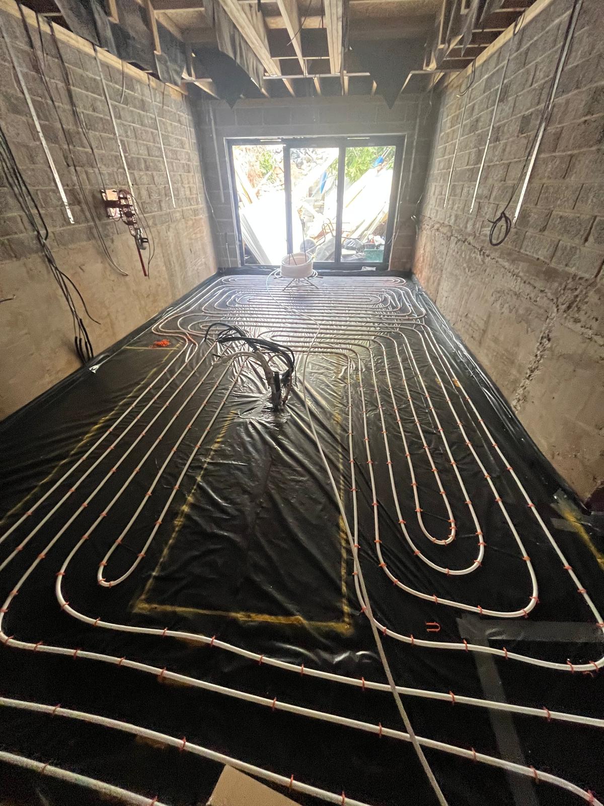 Clifton retrofit — UFH pipe installation detail